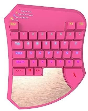 SHRGOMPIT Portable Mini Mechanical Gaming Keyboard, Small One-Hand Control, With Feel Wide Hand Rest for Computer Game Playing black