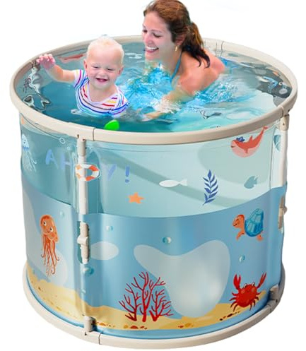Niesel Tragbare Badewanne, für kaltes und warmes Bad | faltbar groß für Kinder und Erwachsene Reisen im Freien Dusche warmes und kaltes Wasser