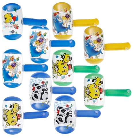 PLAFOPE 10piezas Martillos Inflables Con Sonido Para Niño Niña Juguetes Ligeros y Coloridos Con Silbato Integrado Para Fiestas y Interactivos Infantiles
