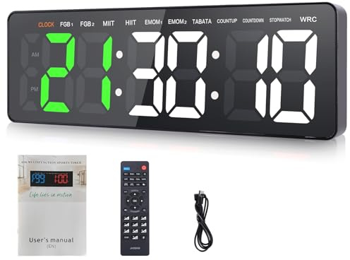 Timer Sport LED Minuteur Fitness Mural Télécommande Crossfit Gym Boxe | count up, count down, chronomètre, horloge, mode DIY, TABATA, EMOM, HIIT, MIIT, WRC