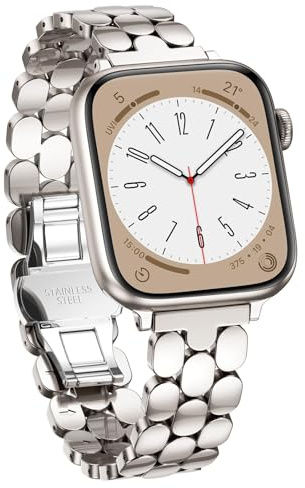 V.R.HOPE Metal Strap Compatible with Apple Watch 40mm 41mm 42mm 38mm Women | Elegant professional style. Luxury slim, dressy & formal stainless steel band for iWatch SE & Series 11/10/9/8/7/6/5/4/3/2/1
