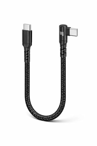 JiangZShangM Câble USB C vers USB C Coudé 100W 30cm, Cable USB C Coudé Charge Rapide 20V/5A, Câble USB C 30cm pour Smartphones, Tablettes et Ordinateurs Portables, Transfert de Données 480Mbps