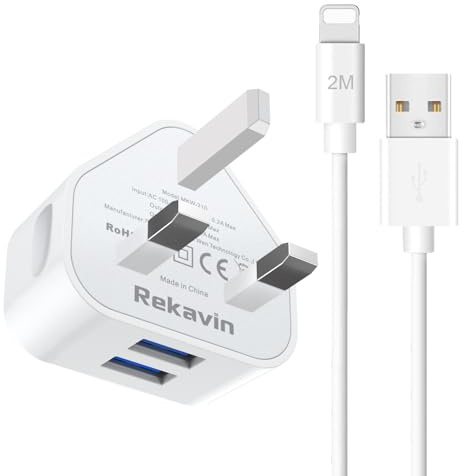 iPhone Charger Plug and Cable,2M Old Apple i Phone USB Lightening Charger Cable and Plug with Lead Charging for iPhone 14/13/12/11 10 Xs Max XR X 8 7 6 6S 5 5C 5S SE iPad 5th 6th 7th 8th 9th