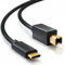 deleyCON 2m USB C Cable de Impresora (Para Impresoras, Escáneres, MIDI) Cable USB-C a USB-B, para Epson HP Samsung Canon Brother iPhone 16 15 Notebook Tablet PC MacBook
