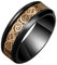 HIJONES Men's Black Plated Stainless Steel Rose Gold Carbon Fiber Celtic Dragon Ring Wedding Band 8mm Size T