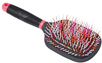 LeMieux Tangle Tidy Plus Horse Grooming Hair Brush in Pink with Ergonomic Grip Handle for Manes and Tails - One Size