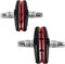 CZ Store Fahrrad-V-Brake-Set -|2 Paar Kompletter Satz Bremsbeläge für Fahrradbremse - Bremsbelag mit Unterlegscheiben & Muttern - Rot