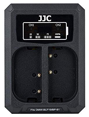 JJC Chargeur Double Batterie USB pour Appareils Photo Panasonic DC-S5, S5 II, S5 IIX, GH6 GH5s GH5 GH4 GH3, Sigma SD Quattro, SD Quattro H Remplace Panasonic DMW-BLF19 Sigma BP-61