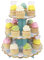 MengH-SHOP Présentoir à Cupcakes 3 Niveaux Carton Support de Petit Gâteau pour Bébé Shower Enfants Fête Anniversaire Party à Thème