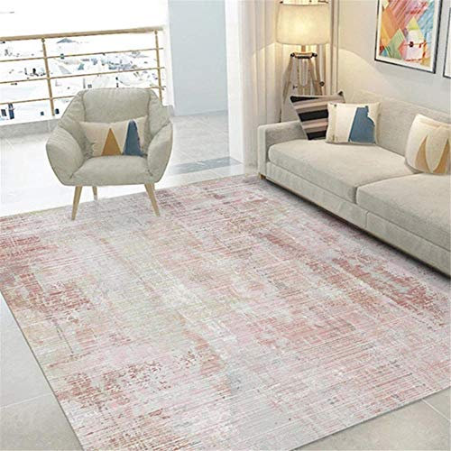 DJHWWD Tapis Bureau Moderne 160x230cm, Lavable en Machine Poil Court pour Chambre Adulte, Salon, Salle à Manger,Gris Rose, Antidérapant