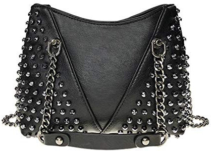 BUKESIYI Damen Tasche Umhängetasche Handtasche Frauen Klein Schultertasche Weekender Lack PU Leder DE77208 Schwarz