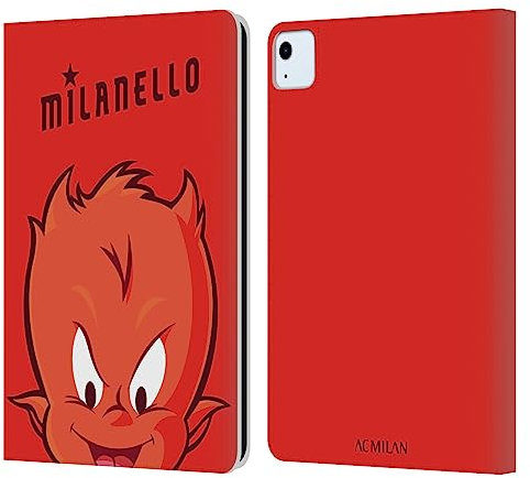 Head Case Designs Licenza Ufficiale AC Milan Milanello Bambini Custodia Portafoglio in Pelle Compatibile con Apple iPad Air 11 2020/2022/2024/2025