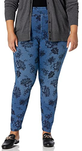 HUE Leggings de Punto Vaquero de Alto Riso Calcetines para Mujer