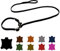 Hundeleine Fettleder Agility/Retrieverleine mit Zugstopp/Moxonleine für kleine Hunde/große Hunde (1,50m X 15mm, Schwarz)