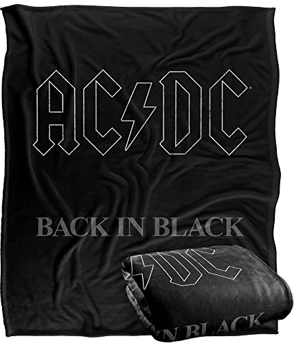 ACDC Back In Schwarz Superweiche Kuscheldecke mit seidigem Griff – 152 x 127 cm