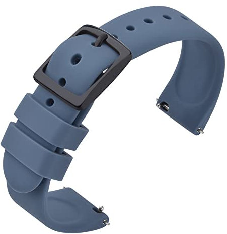 ANNEFIT Silicone Watch Straps, Quick Release Rubber Sport Band 22mm with Classic Black Clasp (Blue)