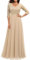 Daisyaner Damen Elegant Maxi Lang Abendkleid mit floraler Spitze V-Ausschnitt Brautjungfernkleider Ballkleid Bodenlang Cocktailkleid Hochzeit Abschlusskleid Champagner S