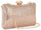 LeahWard Women's Hard Case Clutch Bag Wedding Bags (Rose Gold Diamante Clutch)