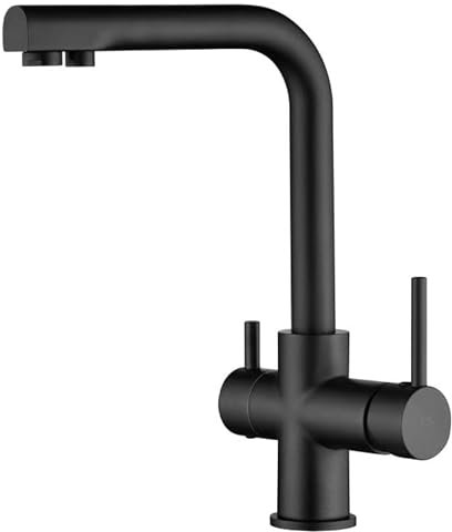 MICE - Grifo de cocina, monomando de fregadero con sistema osmosis - Mezclador Grifo de Cocina para Osmosis con 2 vias - Serie Marsella Negro Mate - GOS004/NG