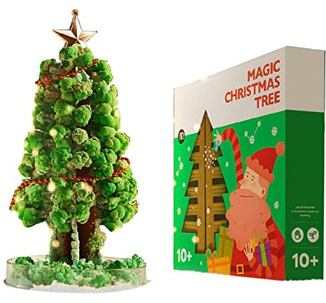 shangjia Wachsender Weihnachtsbaum | Magischer wachsender Weihnachtsbaum-Kristall,Grüne Bunte Geschenke Neuheit-Kits für Kinder Lustige Lern- und Partyspielzeug DIY Weihnachtsbaum Weihnachtsschmuck