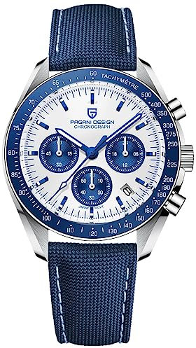 Pagani Design 1701 Herrenuhr Herren Quarzuhr, Japanisches VK63 Uhrwerk, 100 Meter wasserdicht, Saphirglas Chronograph, Luxus-Sportuhr aus Edelstahl.