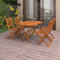 BULANED 5-TLG. Garten-Essgruppe, Gartentisch Mit Stühlen Set, Gartenmöbel Set, Sitzgarnitur Garten, Esstisch Stühle Set, Gartensitzgruppe, Garten Möbelsets, Massivholz Akazie