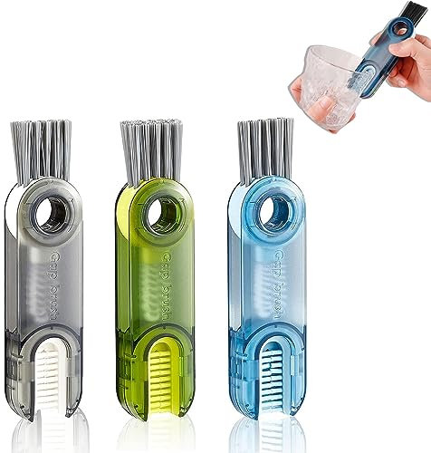 YTOOK 3-in-1 Cup Lid Crevice Cleaning Brush, Multifunctional Crevice Cleaning Brush for Water Bottle Cover, Portable Bottle Cleaning Brush Tools for Home Kitchen