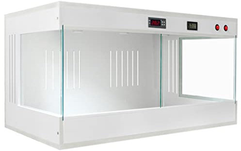 Terrarium en verre pour reptile – Cage spacieuse et transparente pour lézard, serpent, dragon barbu, tortue et caméléon – Garde au chaud avec verre panoramique – Boîte d'alimentation pour animal de