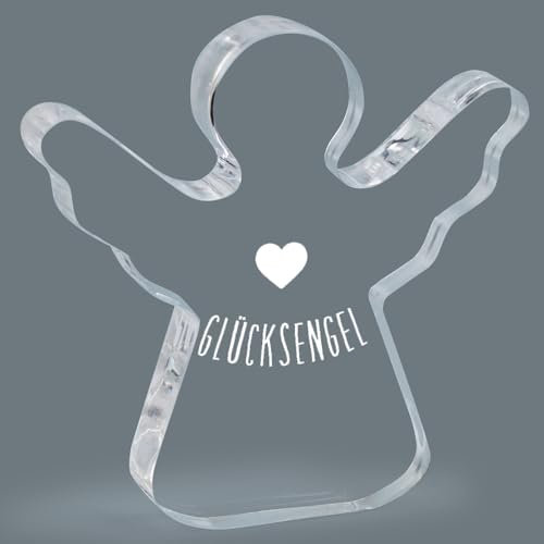 BHGT 8x8cm Schutzengel Geschenk Schutzengel Figur Schtzengel Weihnachten Glücksbringer Prüfung Glücksbringer Kinder Schutzengel Deko aus Acryl Geschenk für Weihnachten Geburtstag Kinder