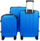 MY TRAVEL BAG Hartschalen-Koffer Reisekoffer ABS Koffer (Handgepäck-Mittel-Groß-Set) 4 Doppel-Rollen Trolley (Hellblau, 3er Set)