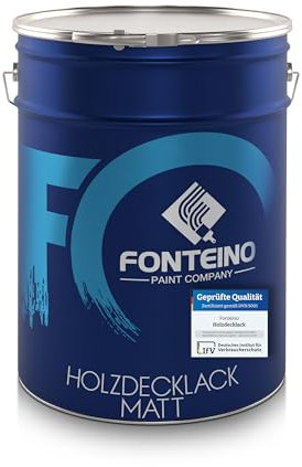Fonteino Holzfarbe Holzschutzfarbe Holzlack Wetterschutzfarbe Holz Deckfarbe Matt - Farblos 5L