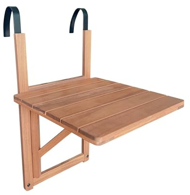 sweeek - Table d'appoint en Bois pour Balcon. carrée. Rabattable. Hauteur Ajustable