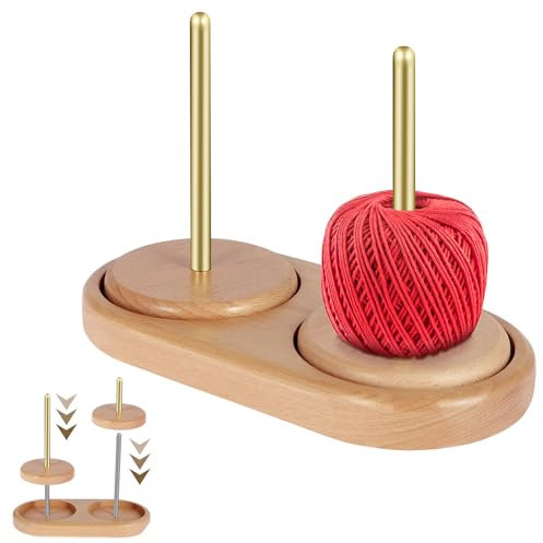 Fyeme Wollabwickler Holz Garnhalter Wolle Drehbarer Wollknäuelhalter Stabile Basis Wollabwickler Holz Kugelgelagert Als Wollhalter Häkelgeschenk Für Strickliebhaber (B)
