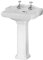 Balterley 590mm Traditional mm Bathroom Sink, Full Pedestal Ceramic Bathroom Wash Basin Sink with Overflow, 2 Tap Hole, Floor Standing Basin Sinks for Cloakroom - 590 x 470 x 915mm (White)