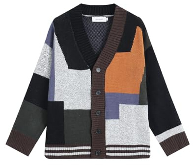 GURUNVANI Suéter de Punto para Hombres de Punto de Manga Larga suéter con Botones, Ks06gris, 4XL