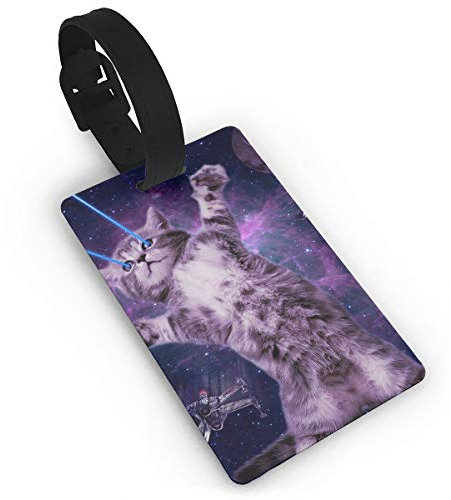 Gepäckanhänger mit Weltraum-Laser-Katze, für Koffer, Visitenkartenhalter, Reisezubehör