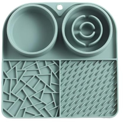Gamelle Anti-Glouton et Tapis de Léchage 2-en-1 pour Chien et Chat - Silicone Avec Ventouse - Accessoires pour Animaux