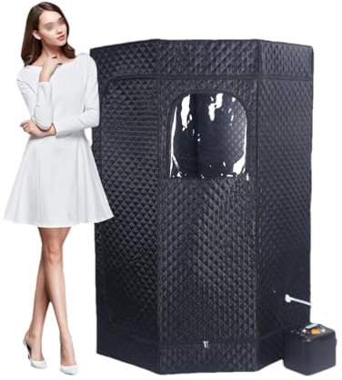 DHOPWWR Saunazelt for Zuhause,3L/4L Power Dampfer,Faltbar Heimsauna Wärmekabine Sitzsauna Saunakabine Isoliert Und Dampfgenerator for Entspannung, Zur Förderung Der Durchblutung (Size : 4L)