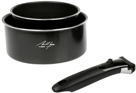 Sitram 716911 - Juego de 2 cacerolas (aluminio prensado, 16 y 20 cm, revestimiento interior antiadherente, sin PFOA, mango extraíble SITRAMOVIBLE, todo tipo de fuegos, incluida inducción
