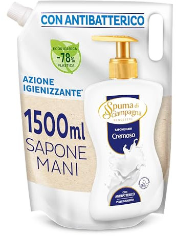 Spuma di Sciampagna Ecoricarica Sapone Liquido Mani Cremoso - 1500 ml