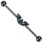 Treuheld® Schwarzes Industrial Piercing mit Fledermaus | Piercing Stab