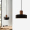 Pendelleuchte Holz,Hängelampe Schwarz 1 Flammig,Aluminium Ø25Cm Lampenschirm,Vintage Groß Küchenlampe Hängend,Industrial E27 Hängeleuchte für Esszimmer,Schlafzimmer Nachttisch,Wohnzimmer Lampe Hängend