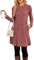 SENBATU Robe Pull Femme Hiver Dames à Manches Longues Robe Noel Femme Robe Tunique Boutons latéraux avec Poches Rouge XX-Large