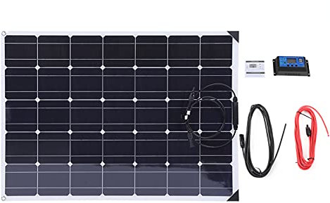 Panneau Solaire Flexible 150W PWM, Contrôleur Solaire, Double Ports USB pour Camping-car et Bateau