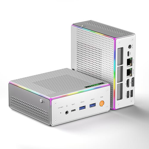 Trycoo Mini PC AMD Ryzen 7 8845HS 32GB(Dual Channel) DDR5 512GB PCIe4.0 SSD AMD Radeon 660M Mini Computers Support Four Screen Display WiFi6 BT5.2 Type-C USB4.0 2.5G Mini Desktop Computers