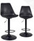KAYELLES Lot de 2 chaises de Bar Design, Grand siège Coussin intégré, Repose Pied, réglable en Hauteur et pivotant 360° SIG XL (Noir)