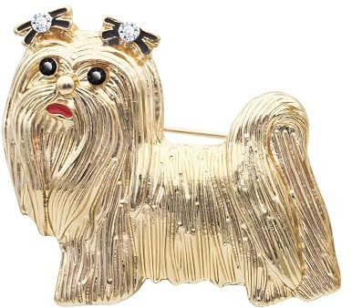 Unimooie Hund Brosche für Frauen Damen Männer Shih Tzu Niedliche Tierhund Brosche Party Geburtstag Vintage Deko Brosche Geschenk Rucksack Schal Mantel Brosche