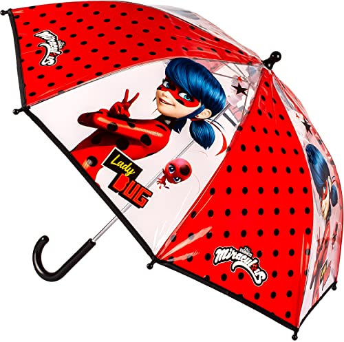 alles-meine.de GmbH Kinder Regenschirm Miracul. Kinderschirm Ø 70 cm/lichtdurchlässig & durchscheinend - halb transparent - Kinder - groß Stockschirm mit Griff rund - Regen..