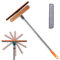 Qivine Limpia Cristales con Mango Extensible 110 cm, Cepillo Limpieza Profesional 3 en 1 con Esponja y Escobilla de Goma, Limpiar Cristales por Fuera para Interiores Exteriores