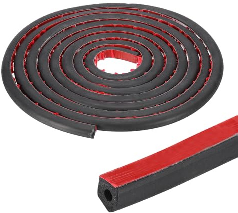 PATIKIL 13 Ft D-Form Gummidichtung Selbstklebende EPDM-Gummi Türdichtung Für Boot Wohnmobil Auto Lkw Marine Garagentor Fenster B 1/2 H 1/2 Schwarz/Rot